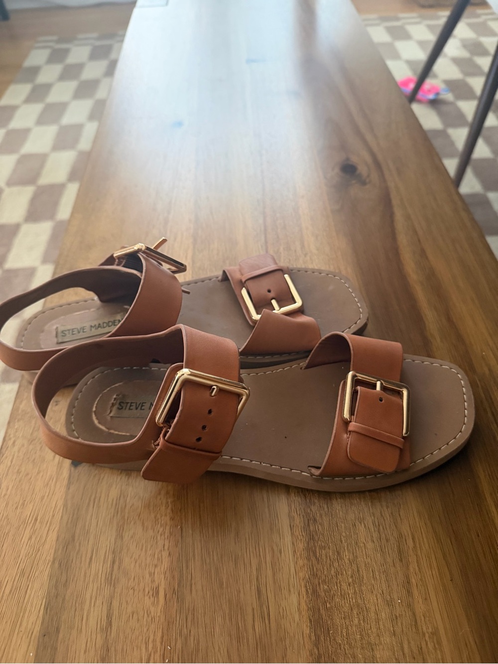 Steve Madden Kids Brown Buckle Strap Sandals